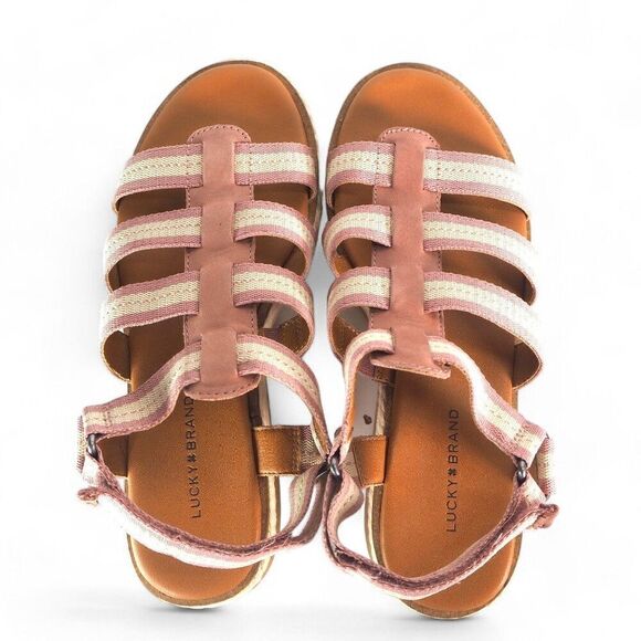 Lucky Brand Emliey Gladiator Strappy Platform Sandals "Antler" Women's 8.5M - Picture 10 of 10